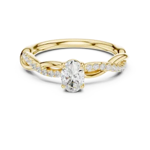 Fluid Helix Oval Cut and Pavé Accent Ring - Image 2