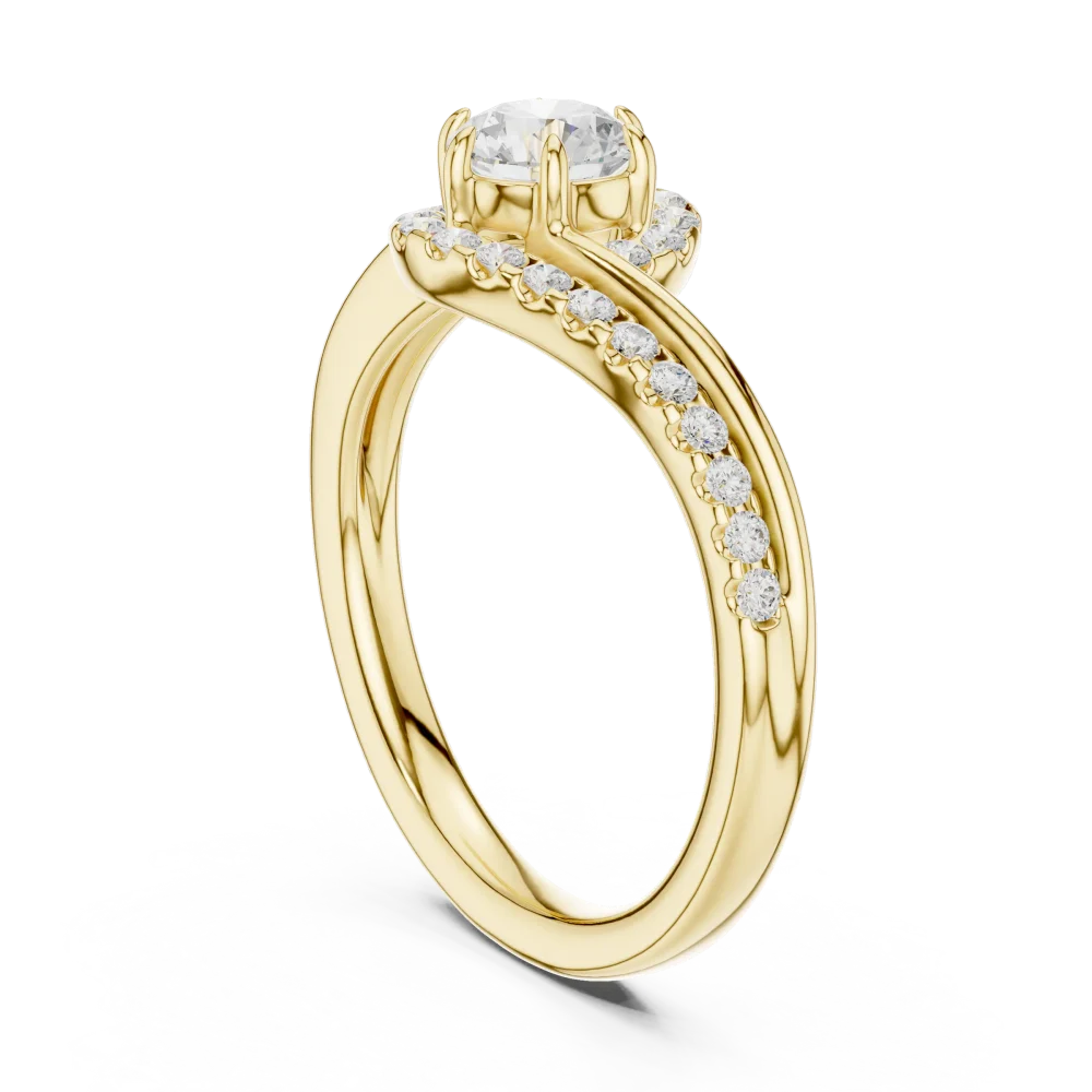 Ethereal Luminary Round Solitaire Bypass Engagement Ring - Image 3