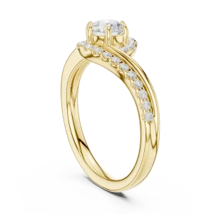 Ethereal Luminary Round Solitaire Bypass Engagement Ring - Image 3