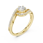 Ethereal Luminary Round Solitaire Bypass Engagement Ring