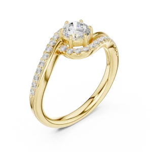 Ethereal Luminary Round Solitaire Bypass Engagement Ring