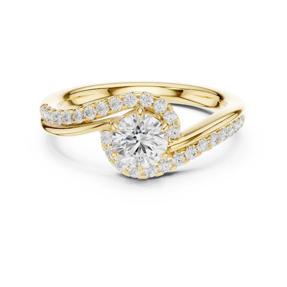 Ethereal Luminary Round Solitaire Bypass Engagement Ring - Image 2