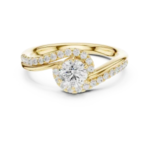 Ethereal Luminary Round Solitaire Bypass Engagement Ring - Image 2