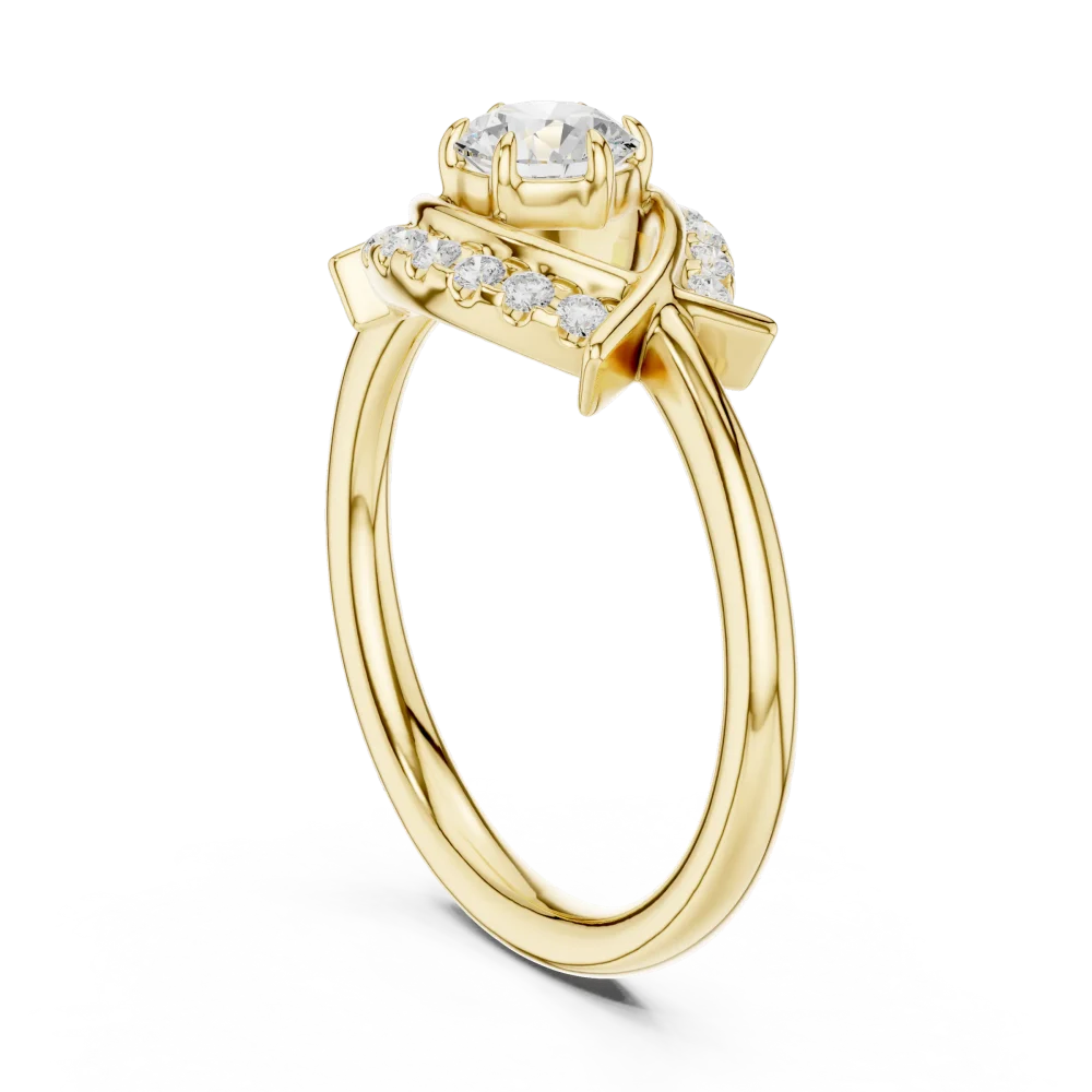 Luminary Round Brilliant Pavé-Set Contemporary Ring - Image 3