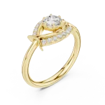 Luminary Round Brilliant Pavé-Set Contemporary Ring