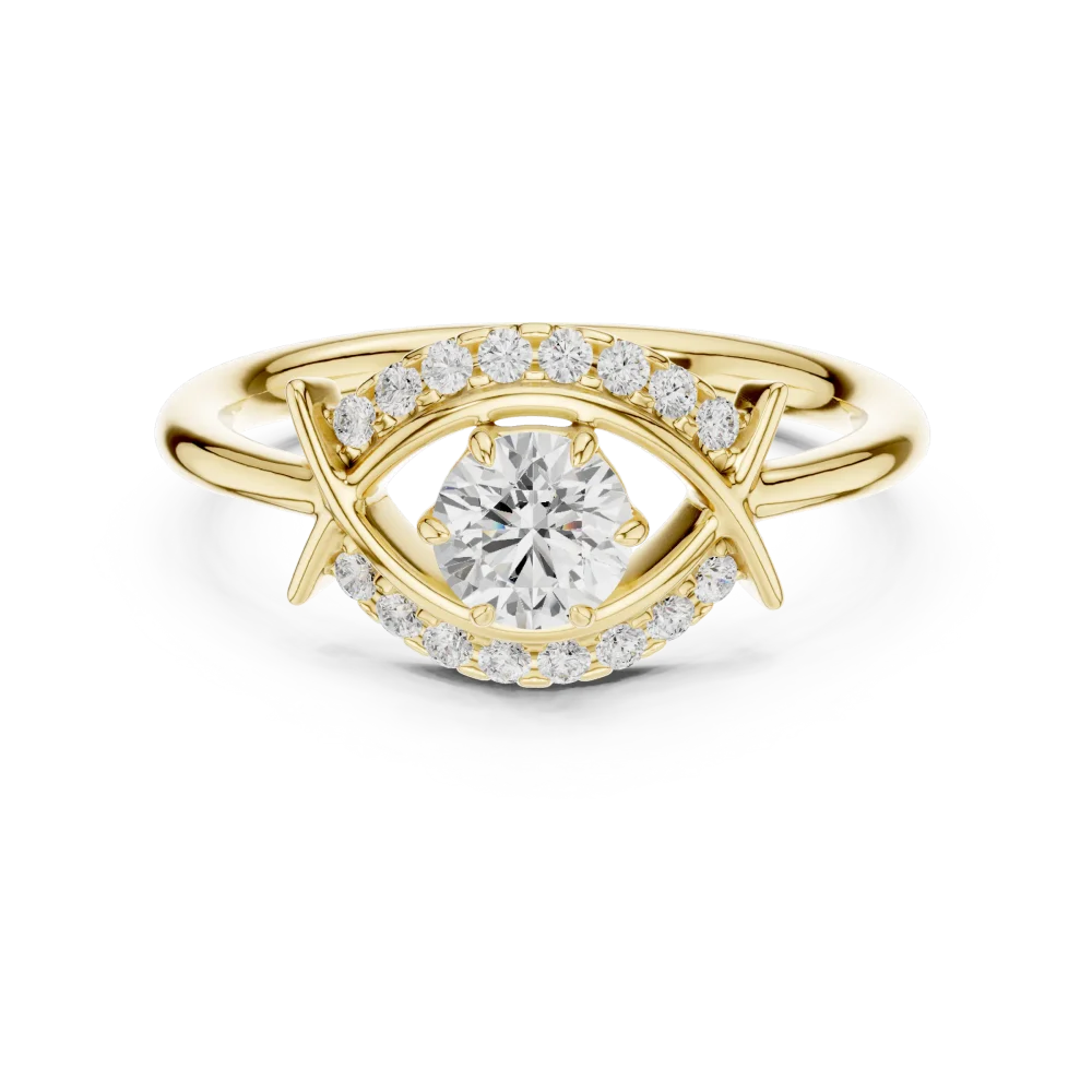 Luminary Round Brilliant Pavé-Set Contemporary Ring - Image 2