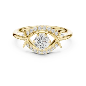 Luminary Round Brilliant Pavé-Set Contemporary Ring - Image 2