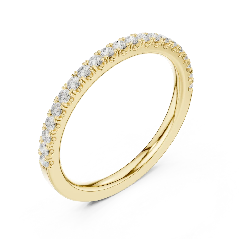 Experience the eternal glow of this pavé-set diamond band. Expertly crafted for maximum scintillation, elevate your style with sustainable luxury today.