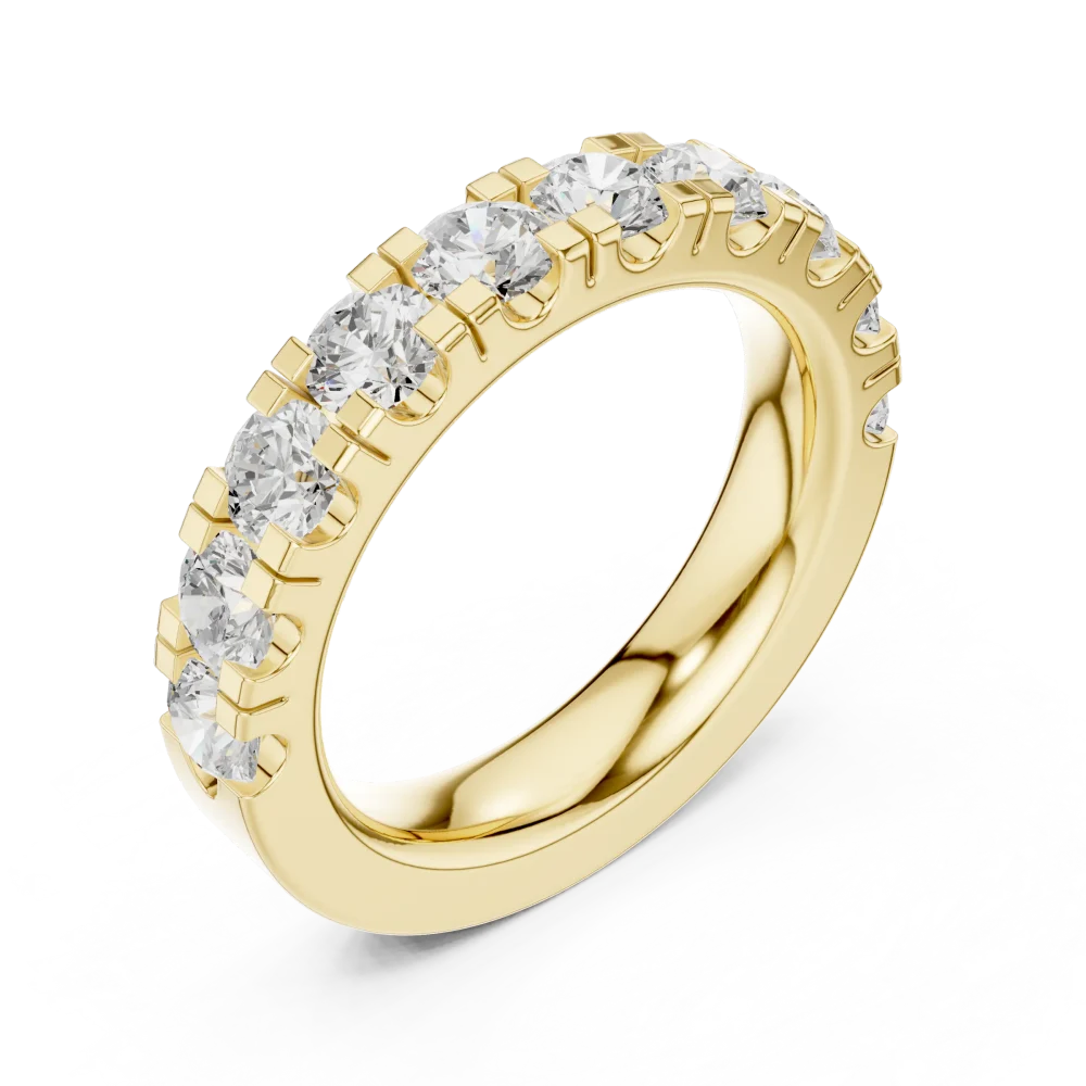 Discover the radiant brilliance of our round diamond eternity band. Meticulously handcrafted for everyday luxury, shop this timeless essential now.