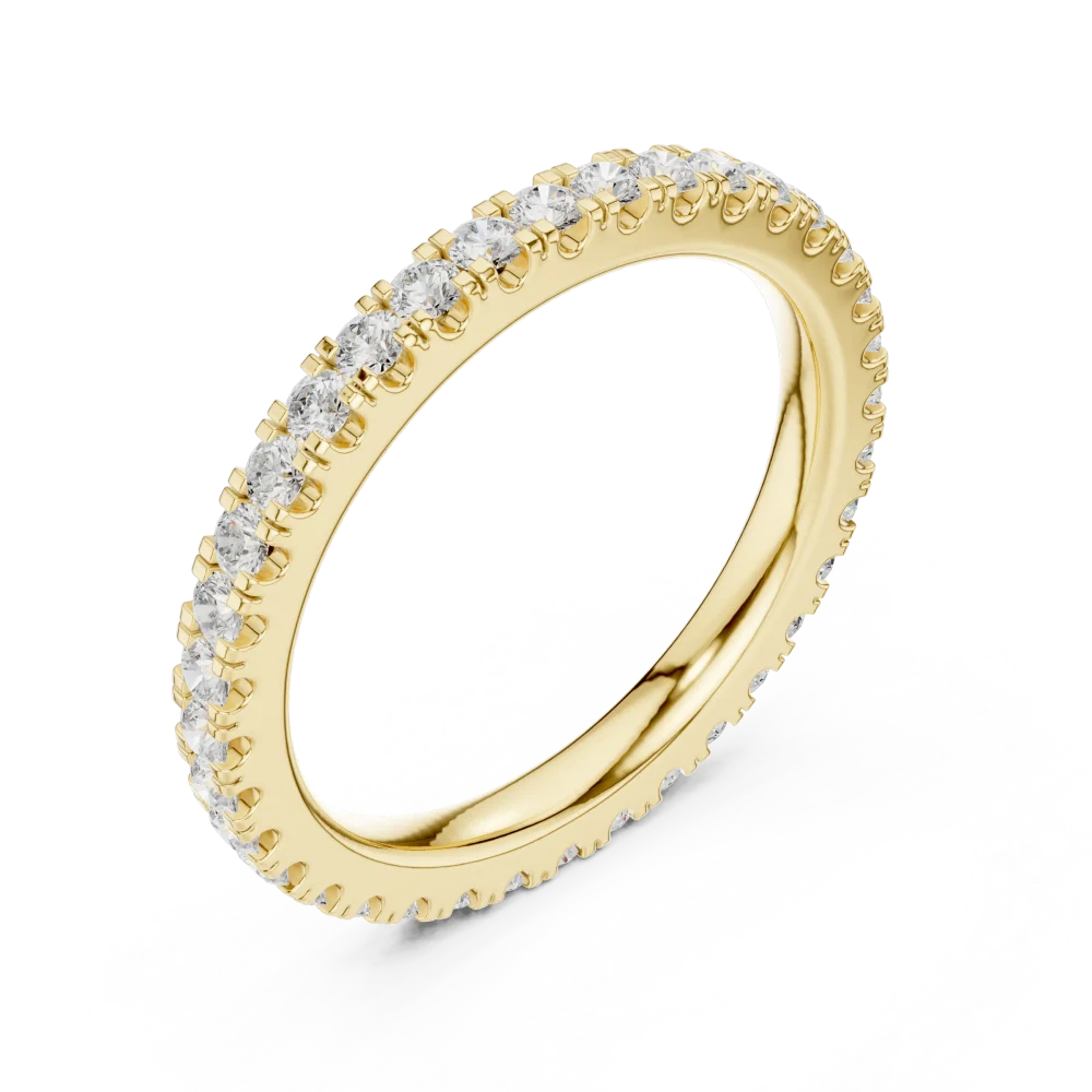 Experience the eternal glow of our pavé-set DIAMEUR lab-grown diamond band. A modern classic engineered for maximum scintillation. Shop this luxury today.