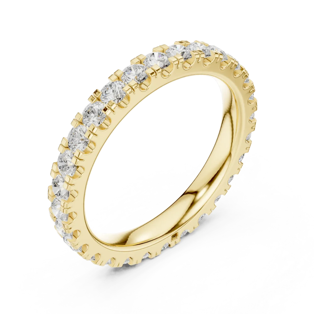 Discover the brilliance of our eternity band, featuring pavé-set DIAMEUR diamonds in a sleek, architectural silhouette. Elevate your style today.