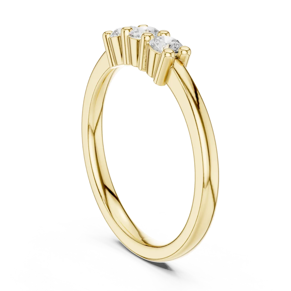 Linear Trio Round Brilliant-Cut Accent Ring - Image 3
