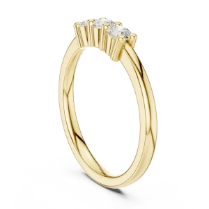 Linear Trio Round Brilliant-Cut Accent Ring - Image 3