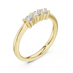Linear Trio Round Brilliant-Cut Accent Ring