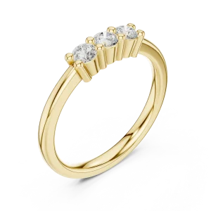 Linear Trio Round Brilliant-Cut Accent Ring