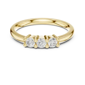 Linear Trio Round Brilliant-Cut Accent Ring - Image 2