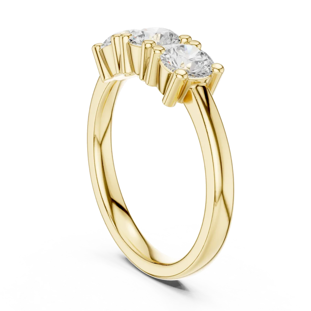 Luminary Round Brilliant Three-Stone Linear Ring - Image 3