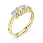 Luminary Round Brilliant Three-Stone Linear Ring