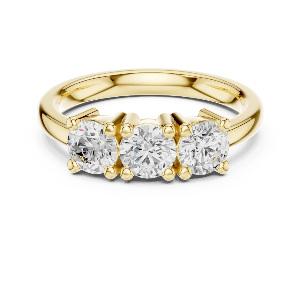 Luminary Round Brilliant Three-Stone Linear Ring - Image 2