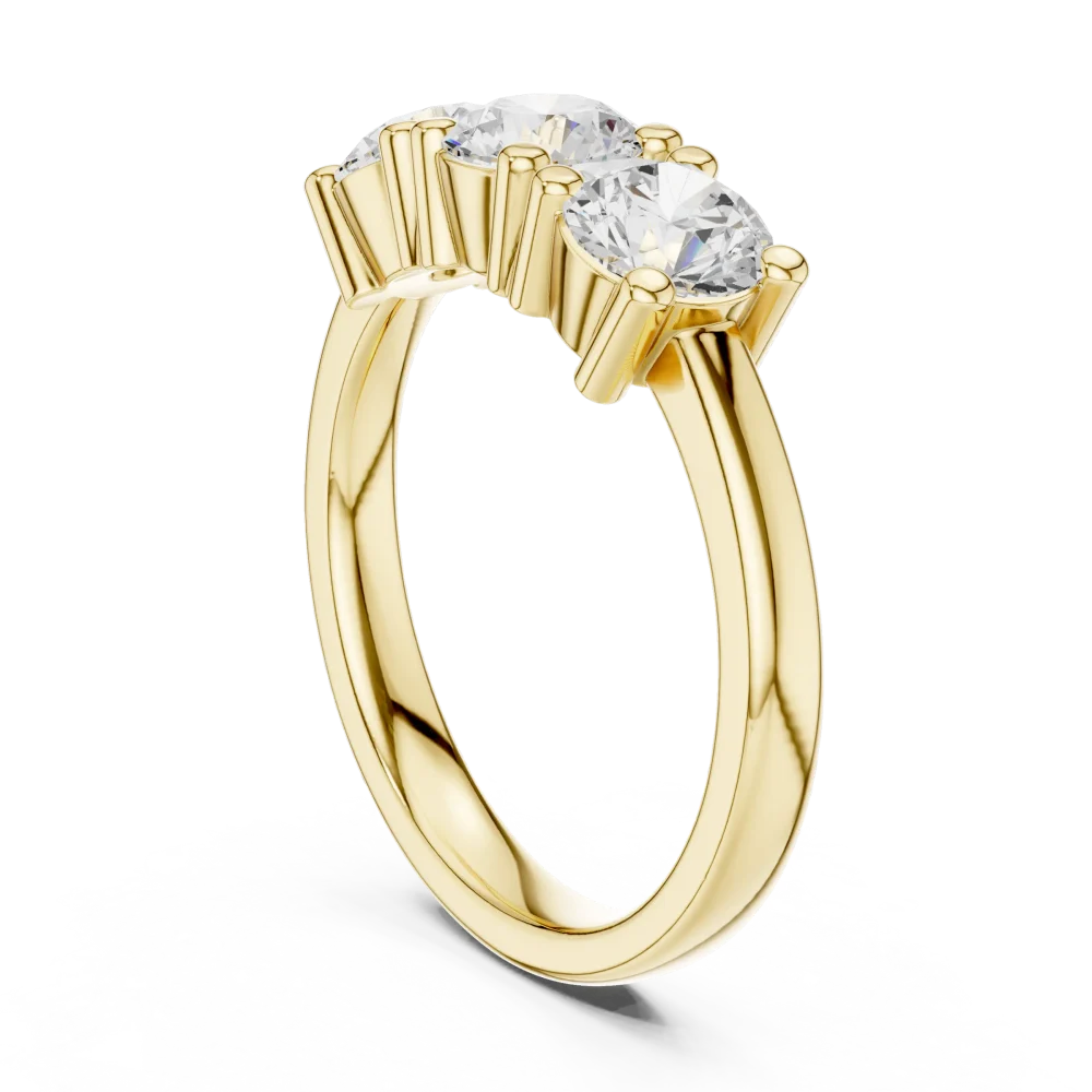 Infinite Radiance Round Brilliant Three Stone Statement Ring - Image 3