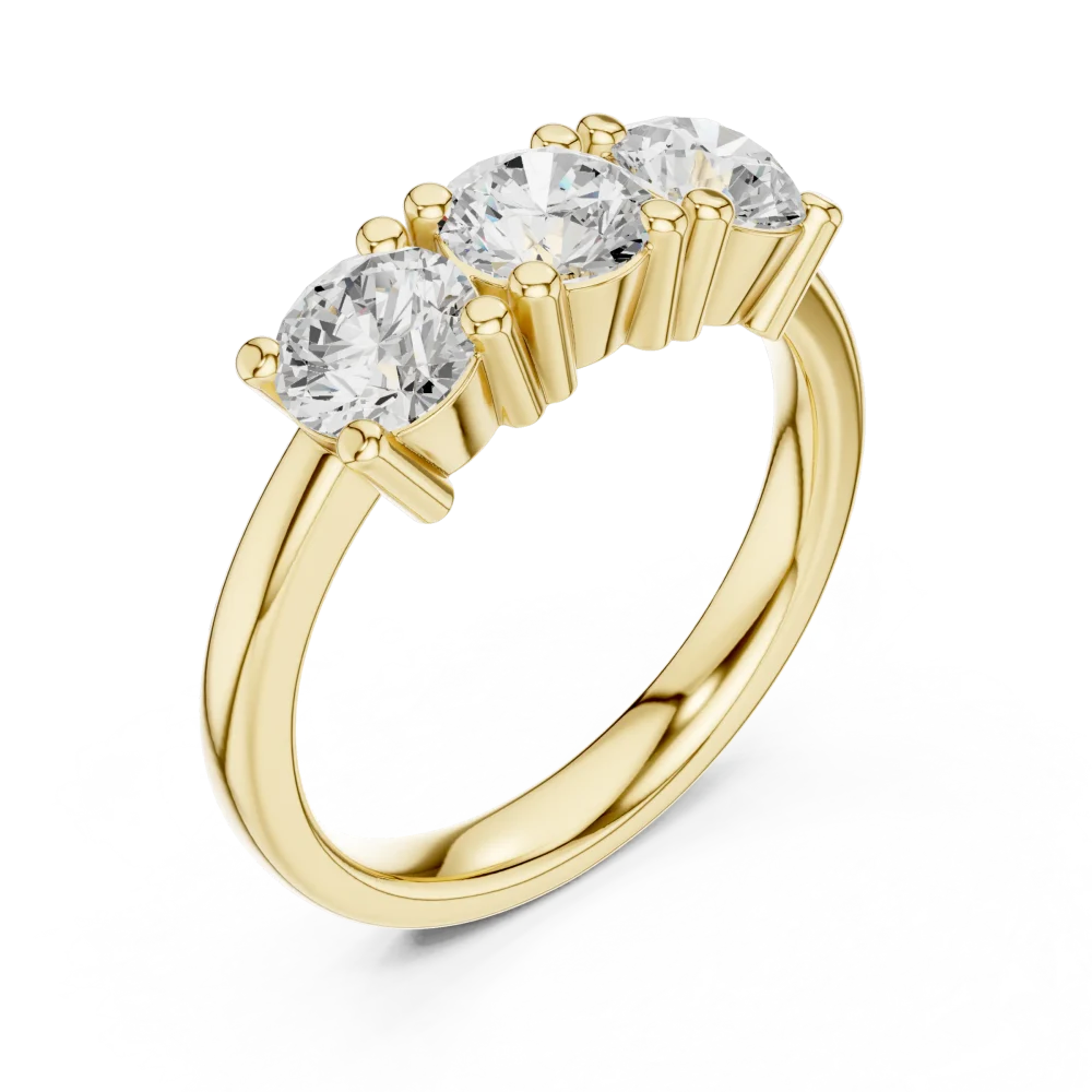 Discover the elegance of our three-stone DIAMEUR lab-grown diamond ring. Perfectly balanced brilliance meets refined design. Shop this modern classic now.