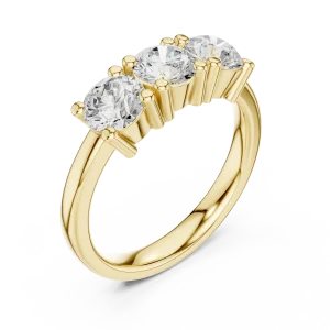 Infinite Radiance Round Brilliant Three Stone Statement Ring