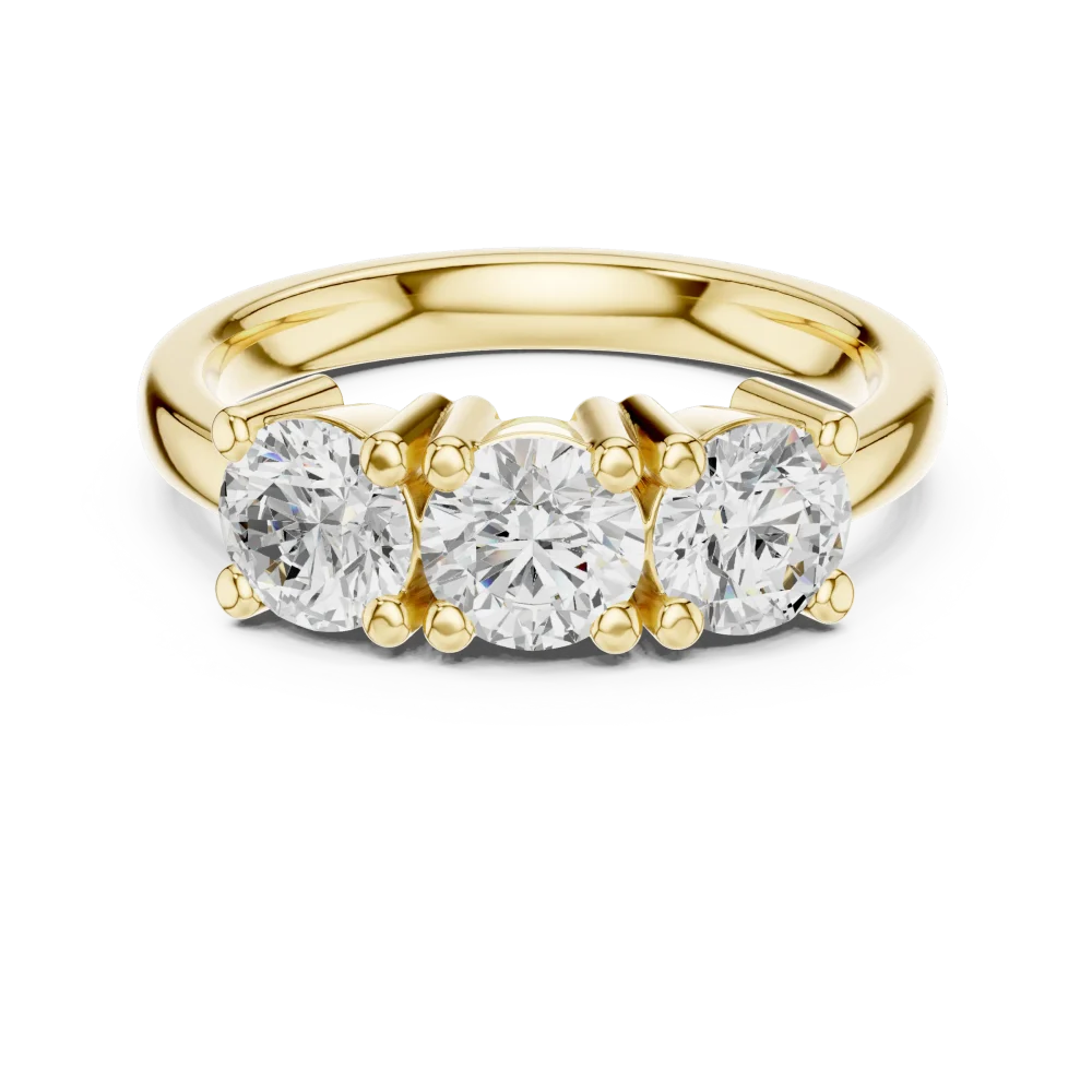 Infinite Radiance Round Brilliant Three Stone Statement Ring - Image 2