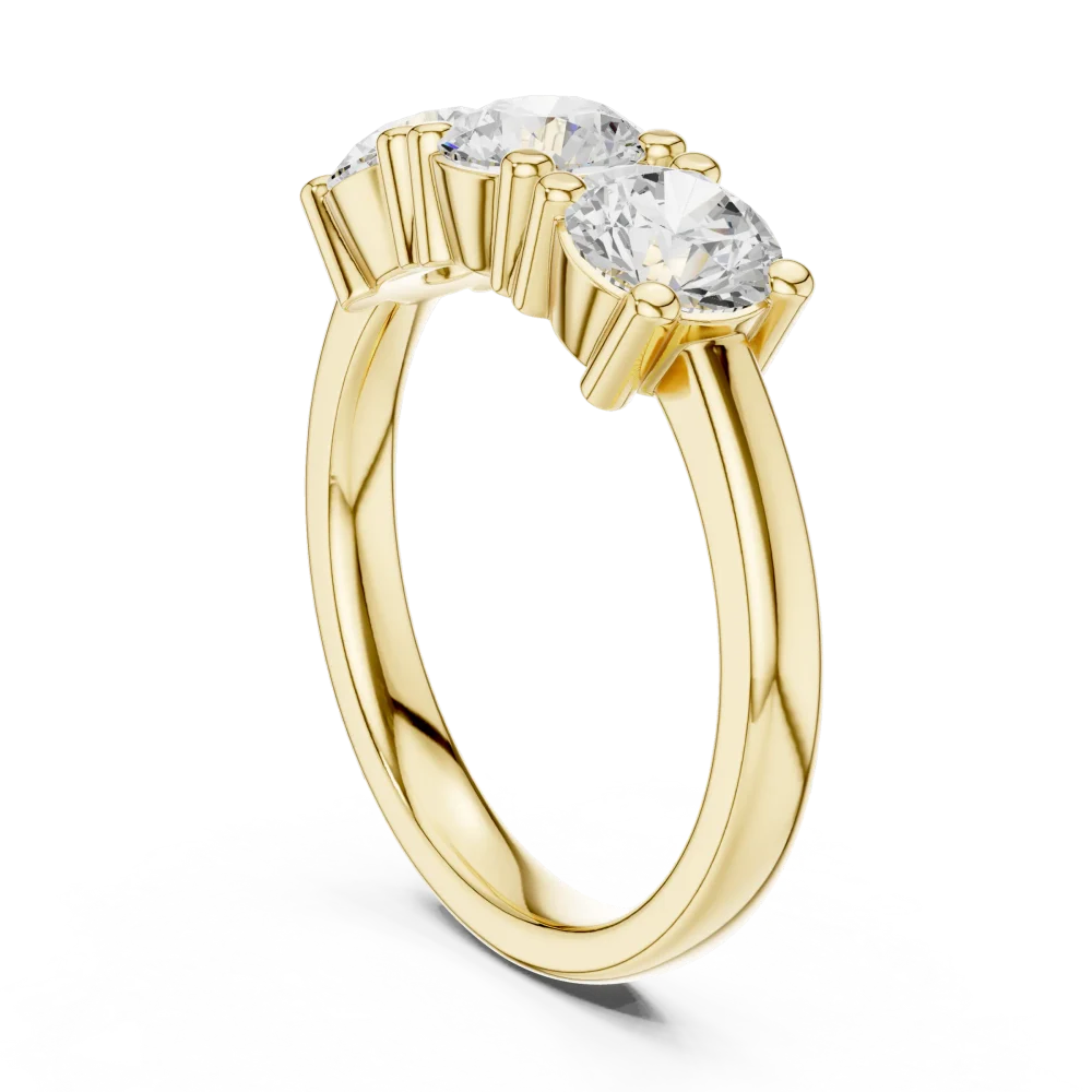 Luminary Round Brilliant Three-Stone Solitaire Ring - Image 3