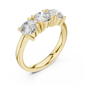Luminary Round Brilliant Three-Stone Solitaire Ring