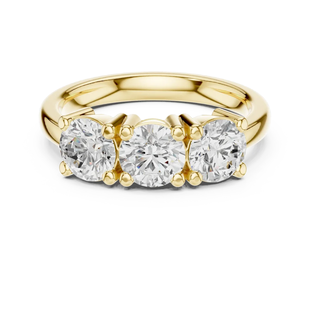 Luminary Round Brilliant Three-Stone Solitaire Ring - Image 2