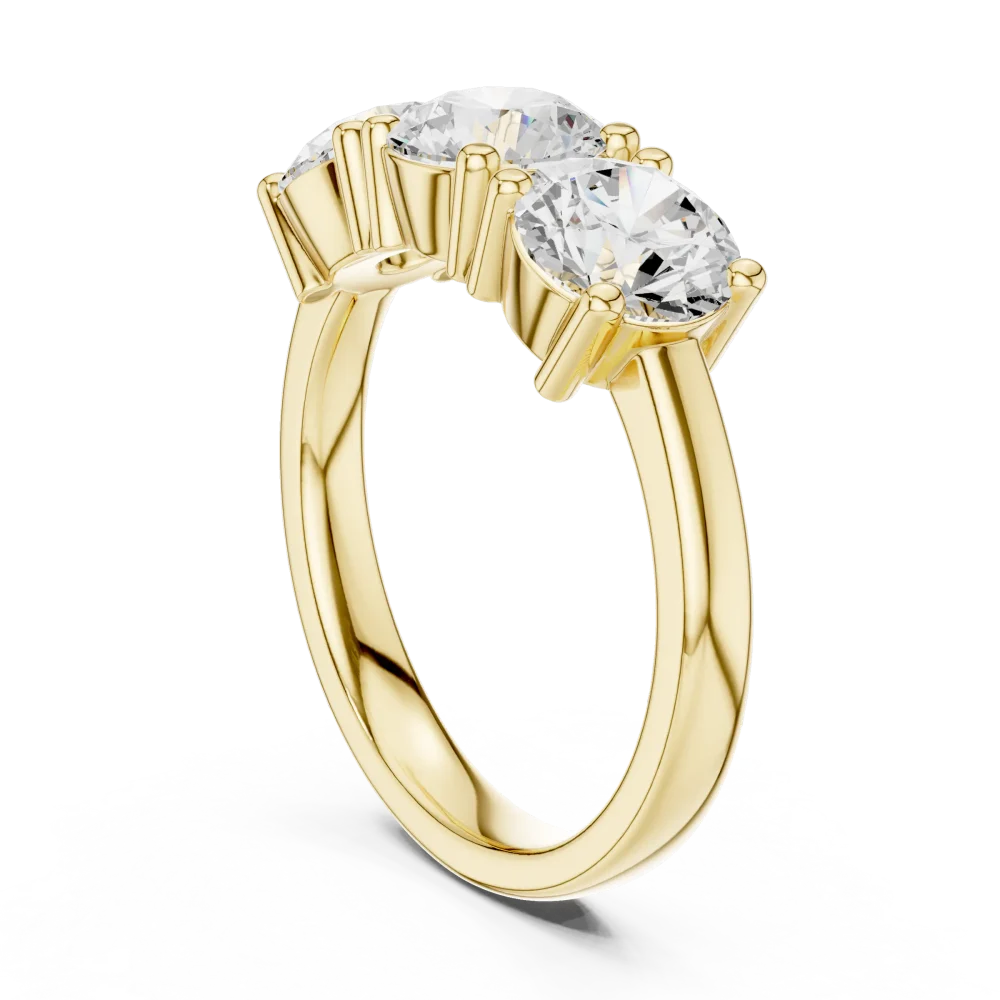 Luminary Round Brilliant Three Stone Statement Ring - Image 3
