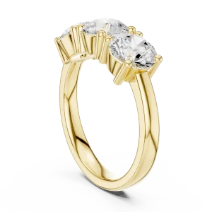 Luminary Round Brilliant Three Stone Statement Ring - Image 3