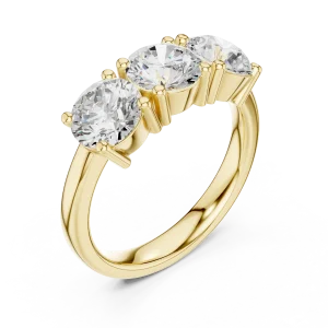 Luminary Round Brilliant Three Stone Statement Ring