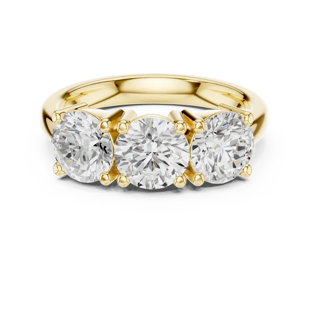 Luminary Round Brilliant Three Stone Statement Ring - Image 2