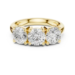 Luminary Round Brilliant Three Stone Statement Ring - Image 2
