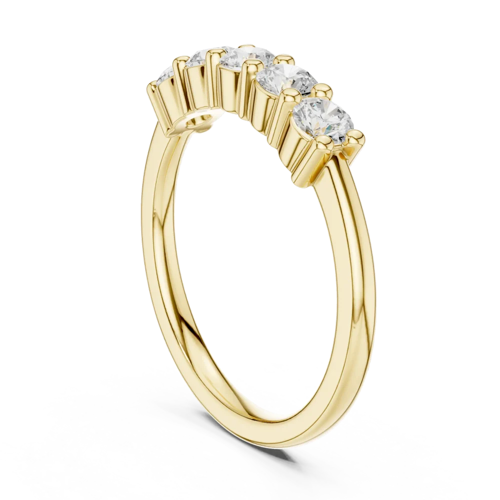 Essence Round Brilliant Five-Stone Linear Band - Image 3