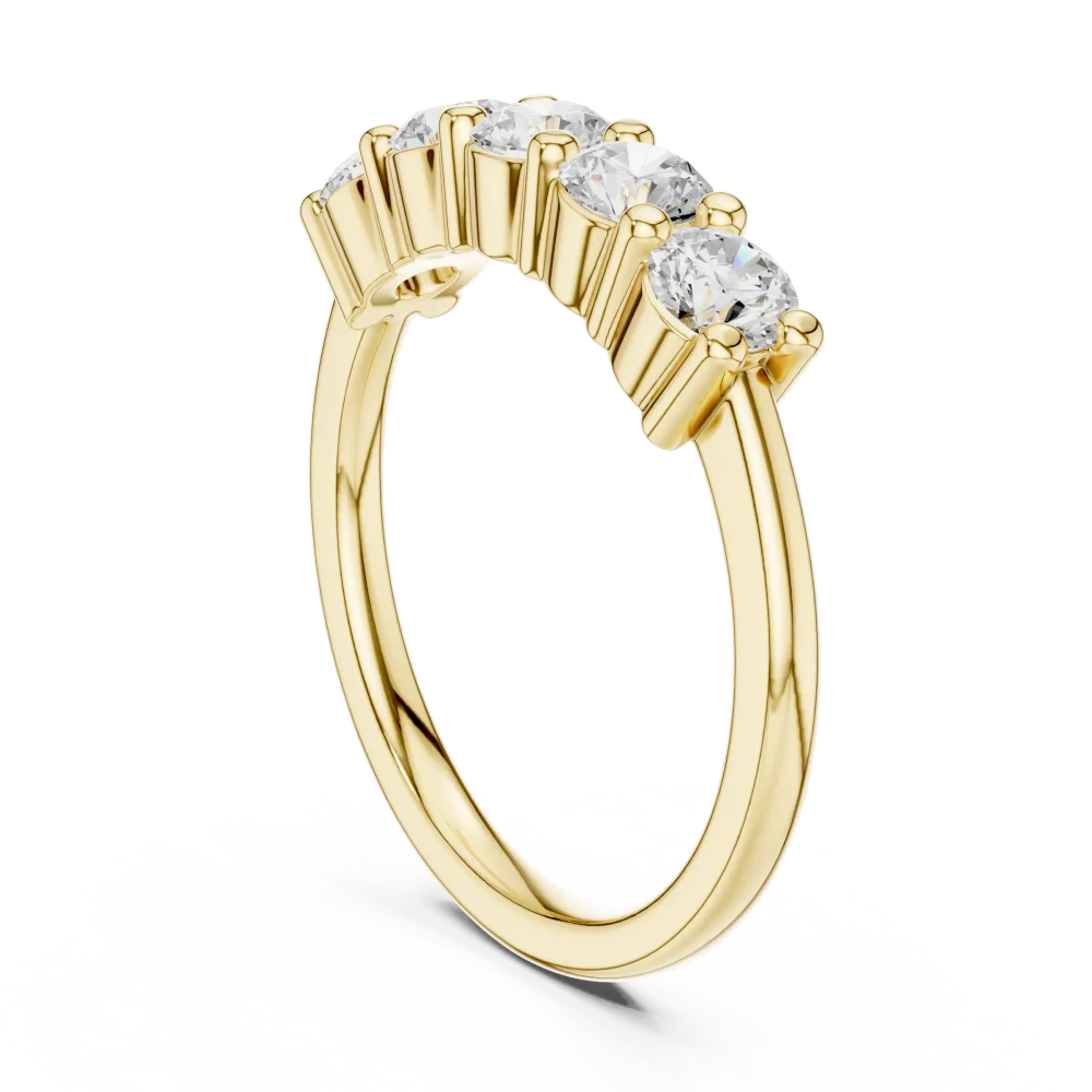 Linear Five-Stone Brilliant Cut Lab Grown Diamond Band - Image 3