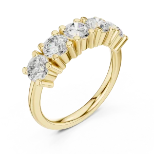 Infinite Scintillation Round Brilliant Five-Stone Band
