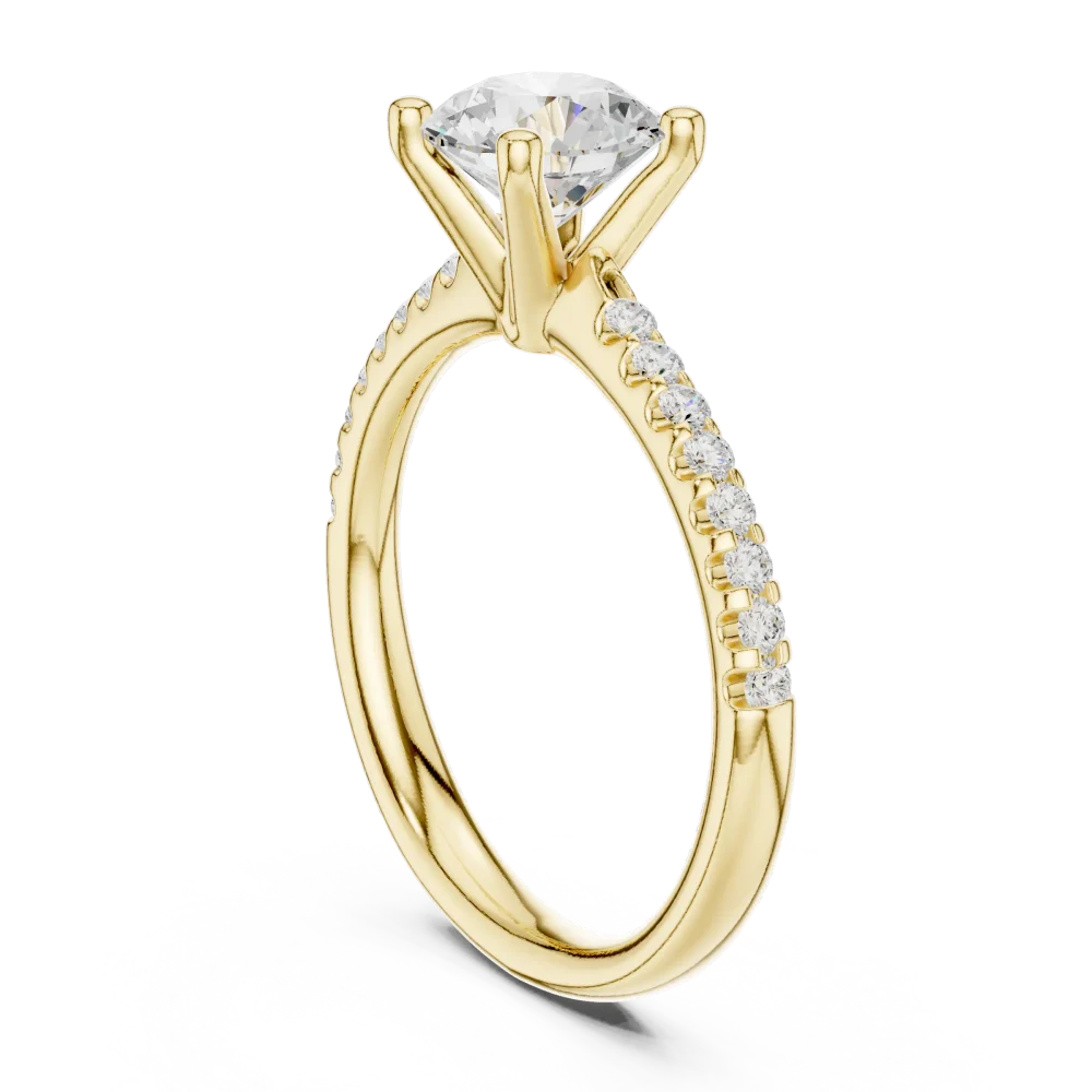 Ethereal Round Brilliant Pavé-Set Solitaire Engagement Ring - Image 3