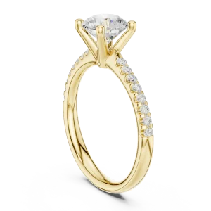Ethereal Round Brilliant Pavé-Set Solitaire Engagement Ring - Image 3