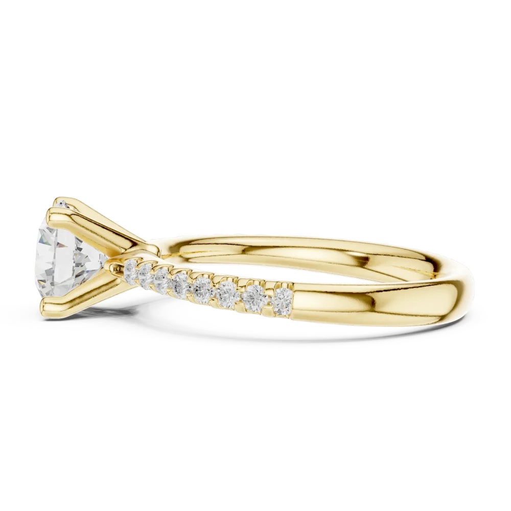 Ethereal Round Brilliant Pavé-Set Solitaire Engagement Ring - Image 4