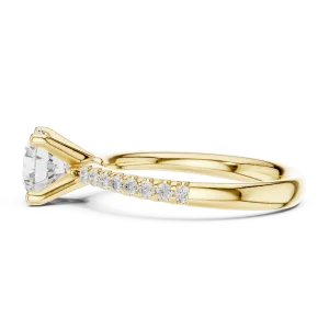 Ethereal Round Brilliant Pavé-Set Solitaire Engagement Ring - Image 4