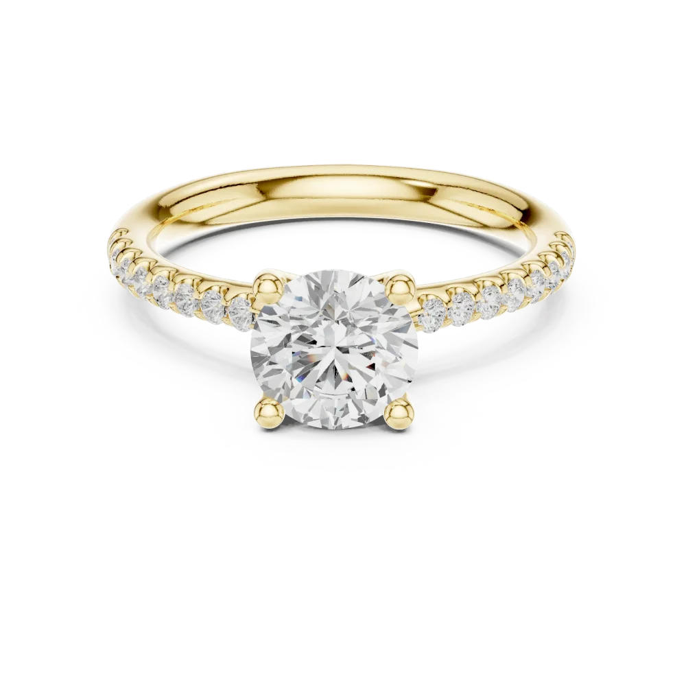 Ethereal Round Brilliant Pavé-Set Solitaire Engagement Ring - Image 2