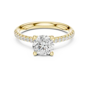 Ethereal Round Brilliant Pavé-Set Solitaire Engagement Ring - Image 2