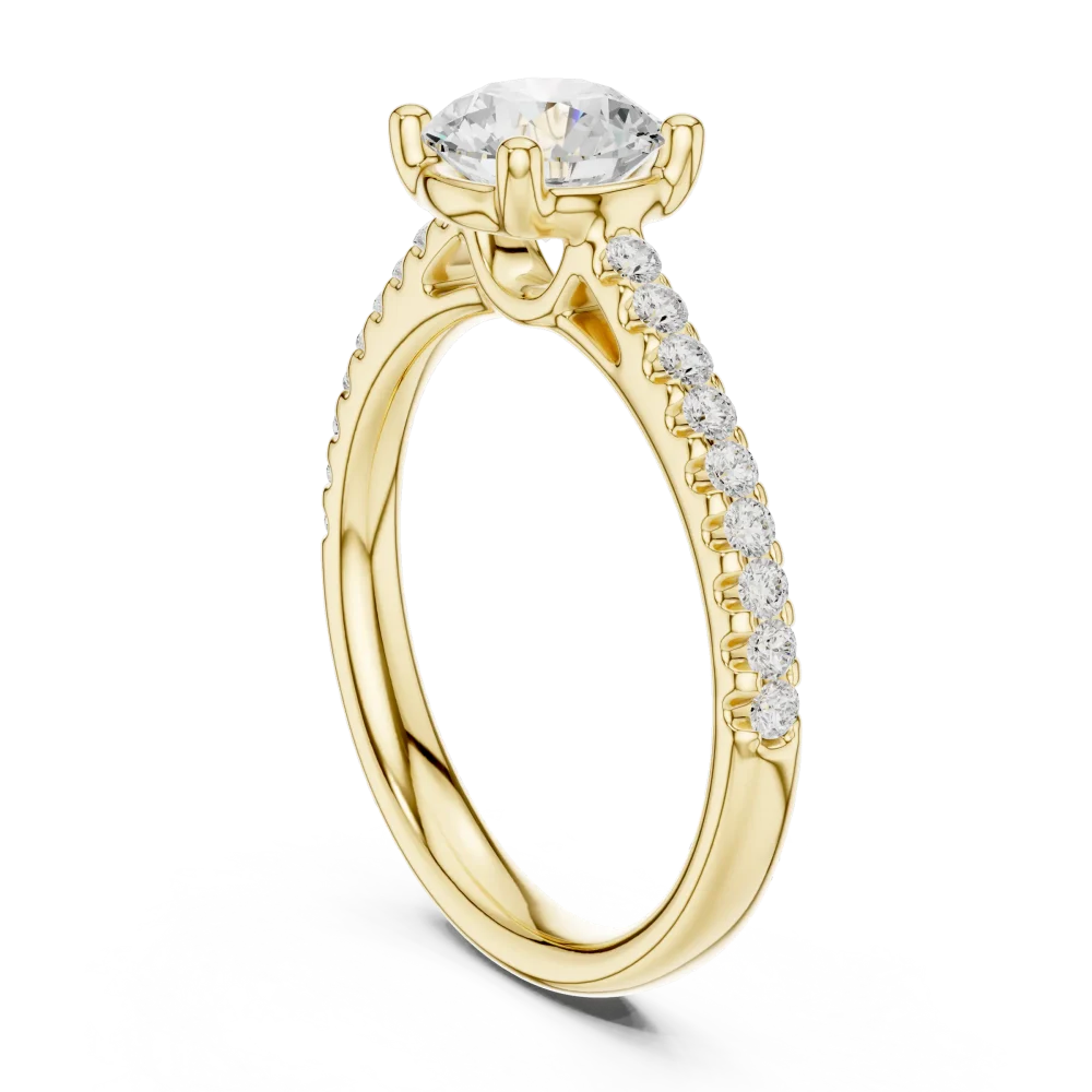 Luminary Round Brilliant Pavé-Set Solitaire Ring - Image 3