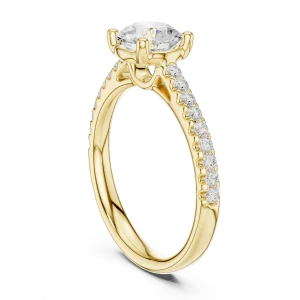Luminary Round Brilliant Pavé-Set Solitaire Ring - Image 3