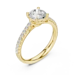Luminary Round Brilliant Pavé-Set Solitaire Ring