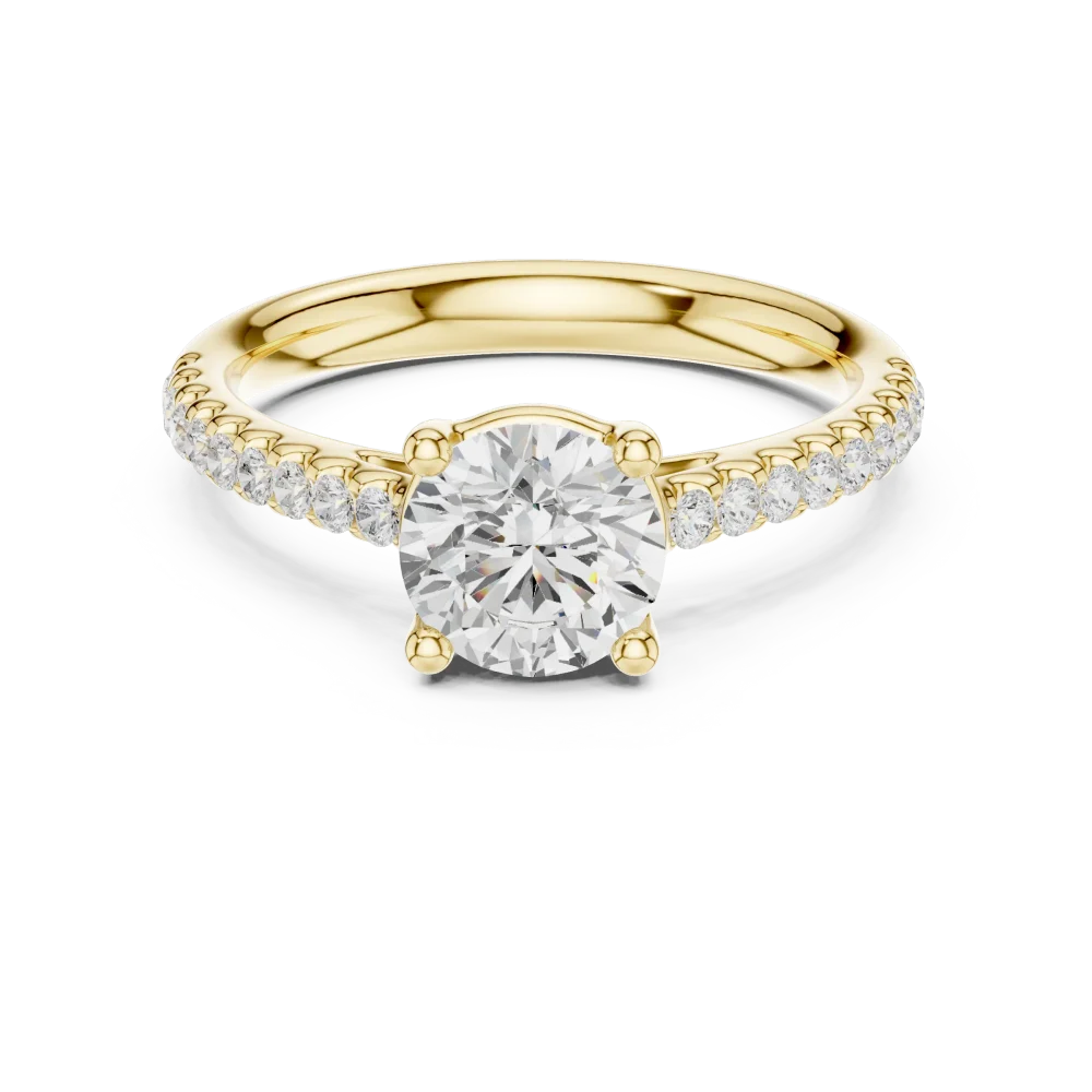 Luminary Round Brilliant Pavé-Set Solitaire Ring - Image 2