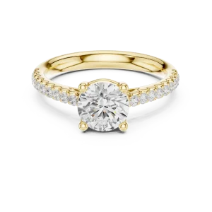 Luminary Round Brilliant Pavé-Set Solitaire Ring - Image 2