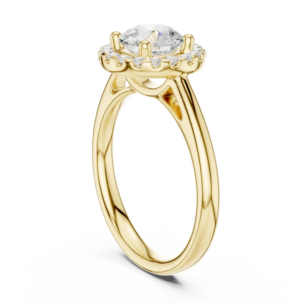 Luminary Round Brilliant Halo Solitaire Ring - Image 3